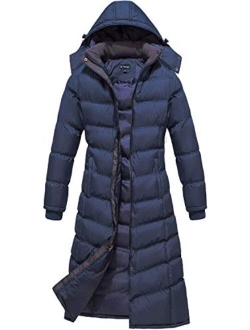 U2Wear Women's Water Resistance Puffer Winter Full Length Coat with Hood