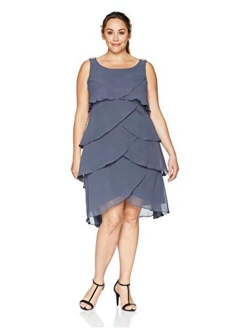 S.L. Fashions Women's Plus-Size Multi-Tier Dress