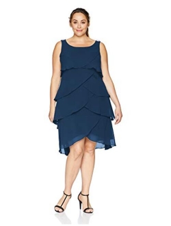 S.L. Fashions Women's Plus-Size Multi-Tier Dress