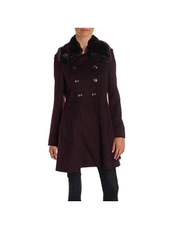 Via Spiga Women's Mid-Length Fit and Flare Double Breasted Wool Coat