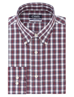 Chaps Men's Dress Shirt Regular Fit Stretch Check