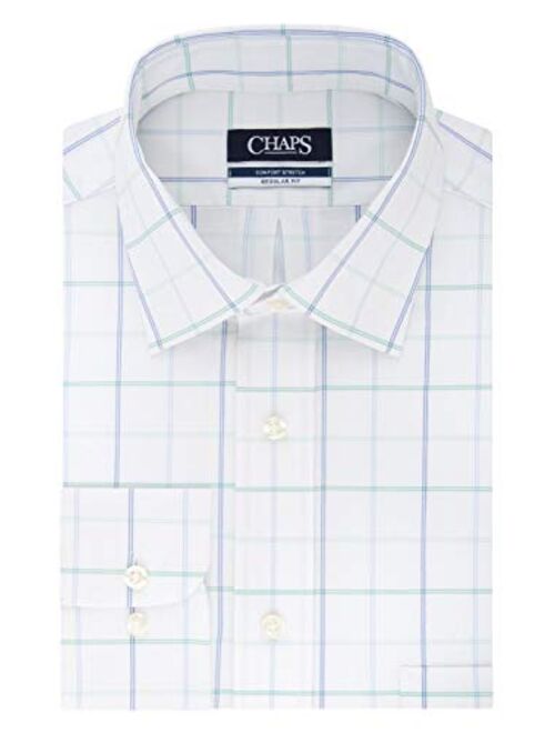 Chaps Men's Dress Shirt Regular Fit Stretch Check