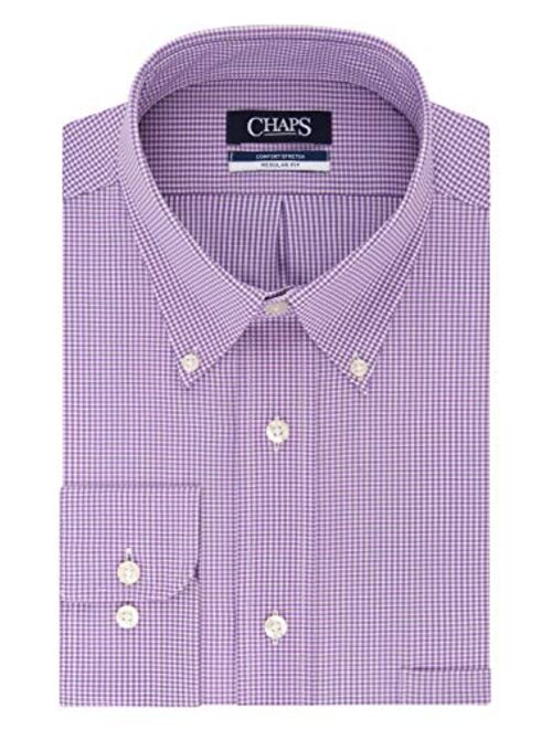 Chaps Men's Dress Shirt Regular Fit Stretch Check