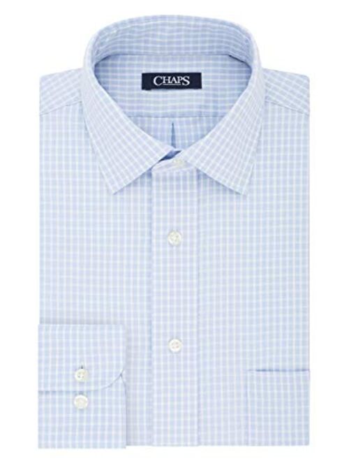 Chaps Men's Dress Shirt Regular Fit Stretch Check