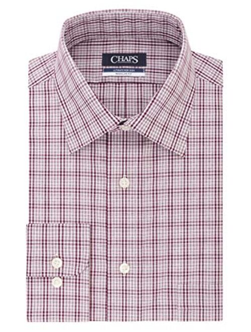 Chaps Men's Dress Shirt Regular Fit Stretch Check