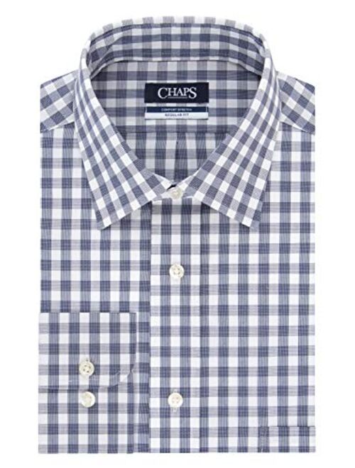 Chaps Men's Dress Shirt Regular Fit Stretch Check