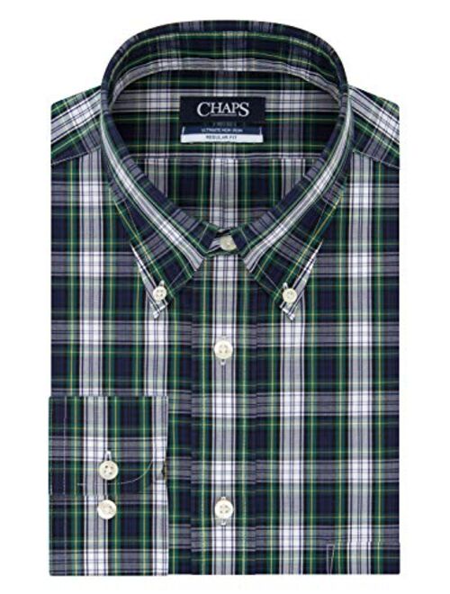 Chaps Men's Dress Shirt Regular Fit Stretch Check