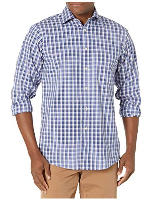 Chaps Men's Dress Shirt Regular Fit Stretch Check