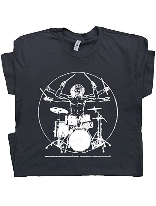 Davinci Drums T Shirt Funny T Shirt Rock Drummer Set Tee Band Drumming Guitar Gift for Men Women Teen Kid