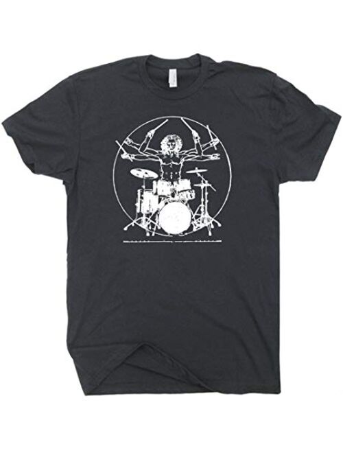 Davinci Drums T Shirt Funny T Shirt Rock Drummer Set Tee Band Drumming Guitar Gift for Men Women Teen Kid