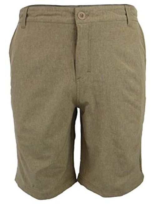 Men's Hybrid Amphibian Shorts Quick Dry 21" Flat Front Water Resistant Lightweight Size 30-40