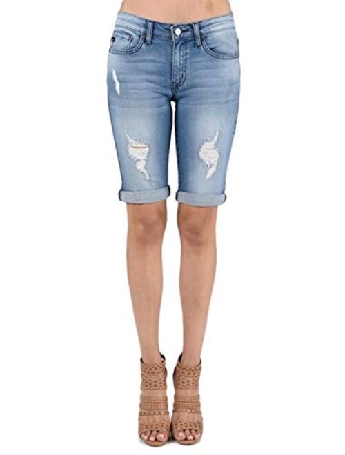 KanCan Jeans Mid-Rise Bermudas Shorts Medium Wash KC6110M