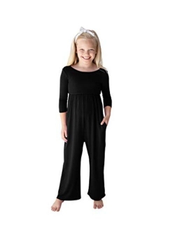 POPINJAY Girls Romper Jumper - Best Long Pants Jumpsuit with Side Pockets