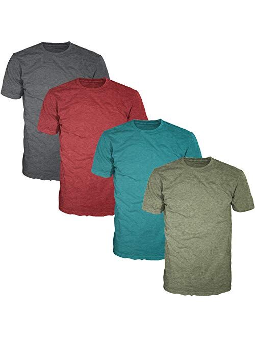 Basic Plain Crewneck Heather T-Shirts for Men (Pack of 4)