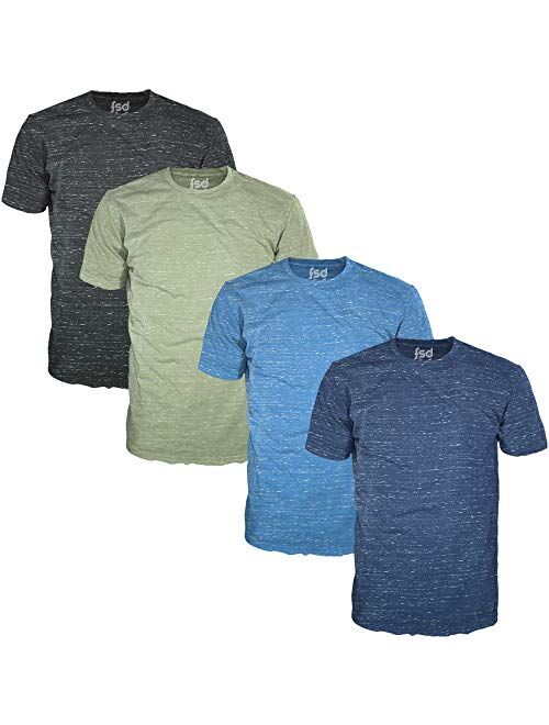 Basic Plain Crewneck Heather T-Shirts for Men (Pack of 4)