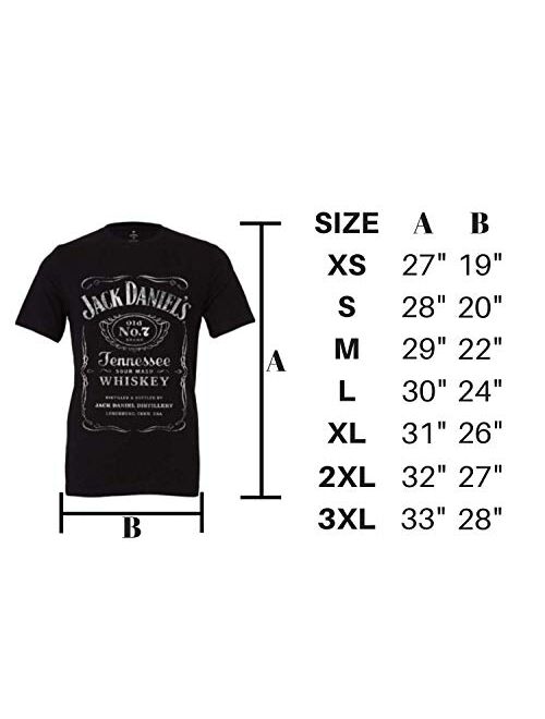 Jack Daniel's Black Label Old No. 7 Brand T-Shirt Made from Materials Small - 4X-Large Official Product