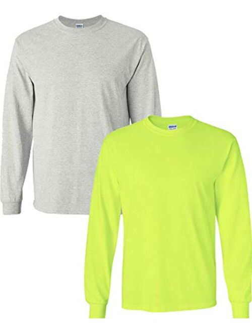 Gildan Men's Heavy Cotton Long Sleeve Crew Neck T-Shirt, 2-Pack