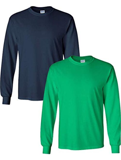 Gildan Men's Heavy Cotton Long Sleeve Crew Neck T-Shirt, 2-Pack