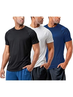 DEVOPS Men's 3 Pack Cool Chain Sports Active Hyper-Dry Workout Short Sleeve T-Shirts