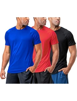 DEVOPS Men's 3 Pack Cool Chain Sports Active Hyper-Dry Workout Short Sleeve T-Shirts