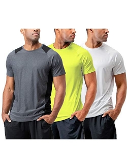 DEVOPS Men's 3 Pack Cool Chain Sports Active Hyper-Dry Workout Short Sleeve T-Shirts