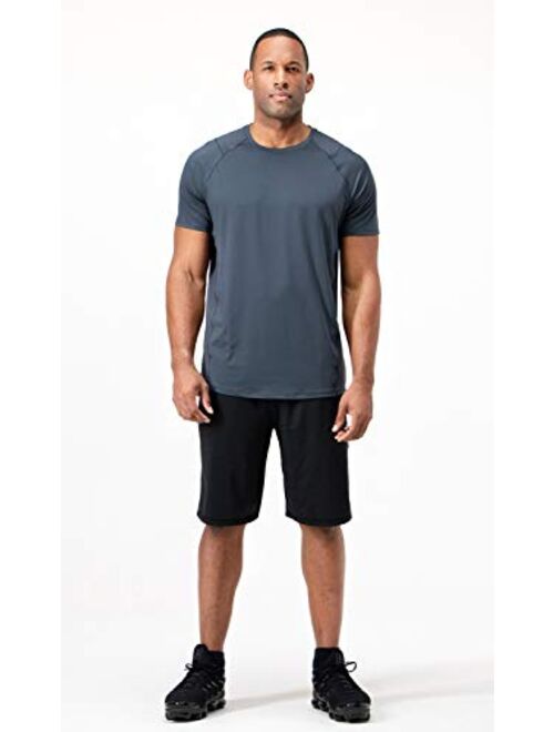 DEVOPS Men's 3 Pack Cool Chain Sports Active Hyper-Dry Workout Short Sleeve T-Shirts