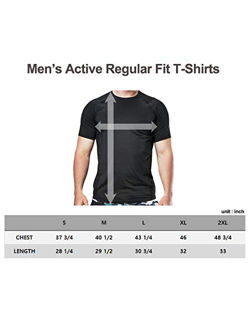 DEVOPS Men's 3 Pack Cool Chain Sports Active Hyper-Dry Workout Short Sleeve T-Shirts