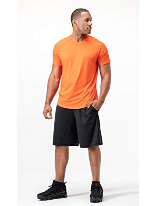 DEVOPS Men's 3 Pack Cool Chain Sports Active Hyper-Dry Workout Short Sleeve T-Shirts