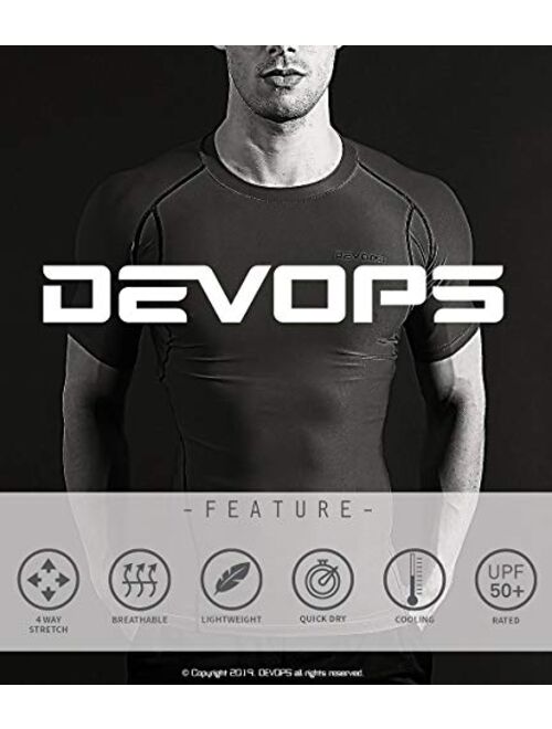 DEVOPS Men's 3 Pack Cool Chain Sports Active Hyper-Dry Workout Short Sleeve T-Shirts