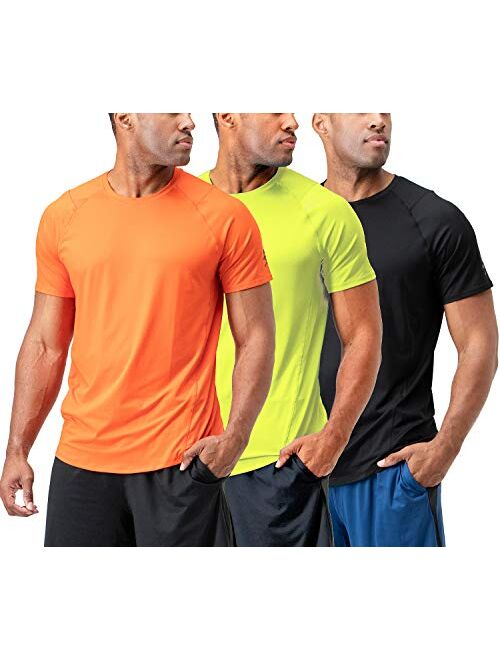 DEVOPS Men's 3 Pack Cool Chain Sports Active Hyper-Dry Workout Short Sleeve T-Shirts