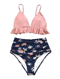 Women's Rambling Rose High-Waisted Push Up Bikini Set