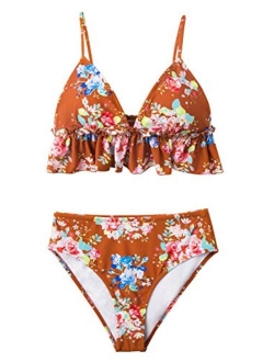 Women's Rambling Rose High-Waisted Push Up Bikini Set