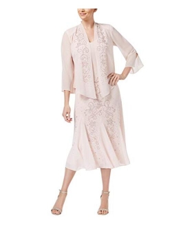 Women's Beaded Chiffon Jacket Dress