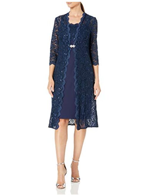 R&M Richards Women's Beaded Chiffon Jacket Dress