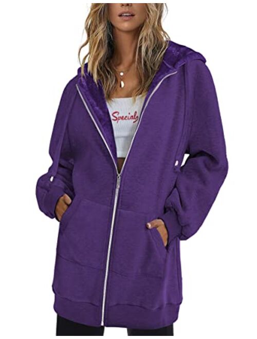 QINSEN Pullover Hoodie with Kanga Pocket for Women Long SLeeve