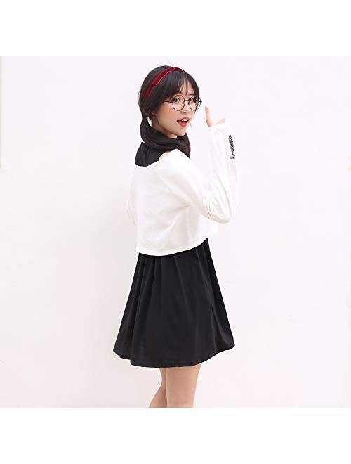 Cute Dress for Teens Girl Two Piece Set Bunny Prints Casual Cotton Dresses for Spring Autumn