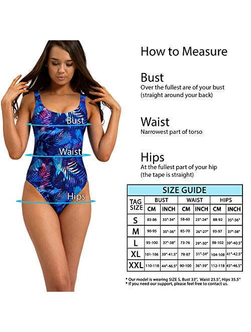 AVVA Tummy Control One Piece Swimsuits for Women - Sexy Bathing Suits with Slimming High Waist