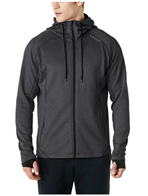 TSLA Men's Performance Active Training Full-Zip Hoodie Jacket