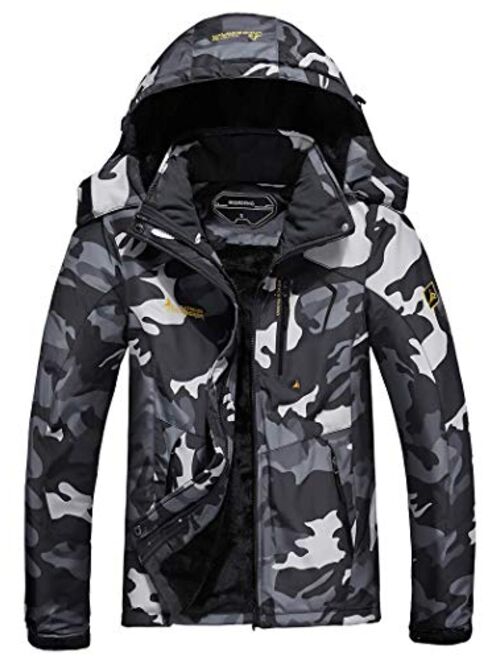 MOERDENG Olive Solid Hooded Long Sleeve Ski Jacket