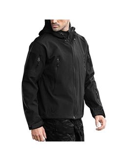 Men's Outdoor Waterproof Soft Shell Hooded Military Tactical Jacket