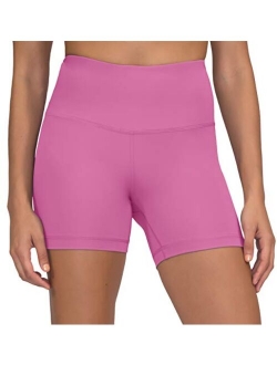 Yogalicious Ultra Soft Lightweight Hi Rise Shorts - High Waist Yoga Shorts