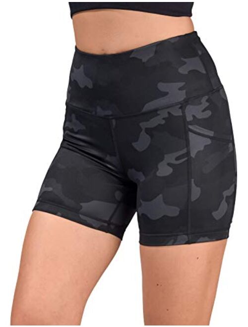 Yogalicious Ultra Soft Lightweight Hi Rise Shorts - High Waist Yoga Shorts