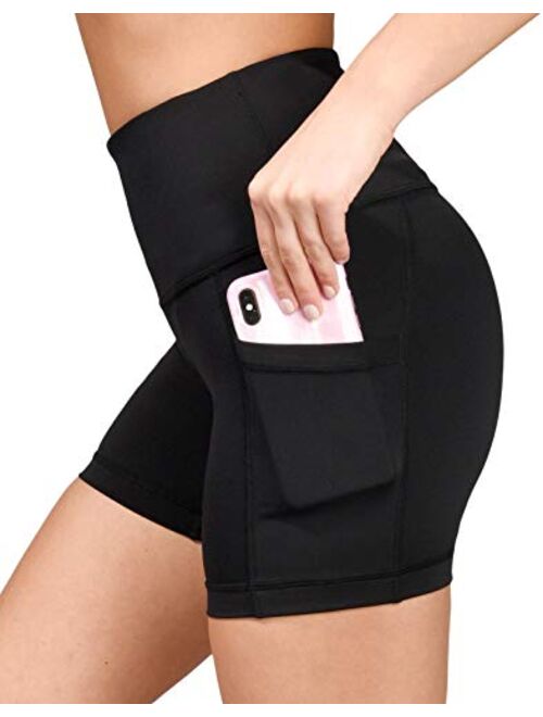 Yogalicious Ultra Soft Lightweight Hi Rise Shorts - High Waist Yoga Shorts