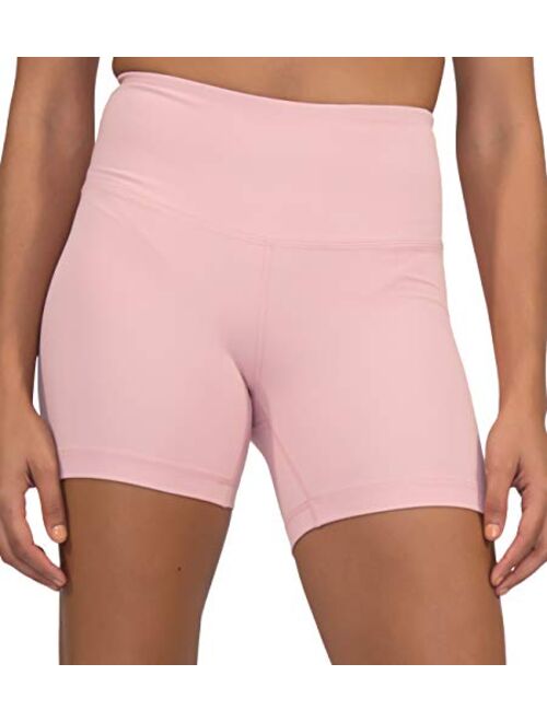 Yogalicious Ultra Soft Lightweight Hi Rise Shorts - High Waist Yoga Shorts