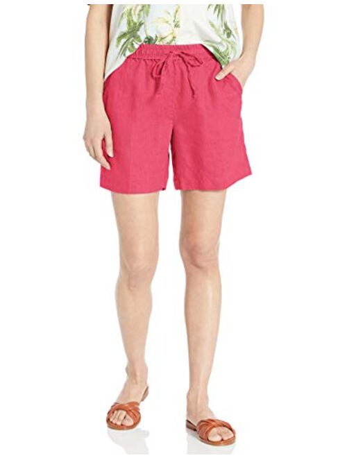 Amazon Brand - 28 Palms Women's 6" Inseam Linen Short with Drawstring