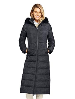 Women's Winter Long Down Coat with Faux Fur Hood