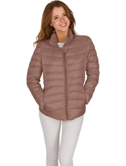 JJMG Women's Packabe Ultra Light Weight Down Coat Short Jacket Outwear Blazer