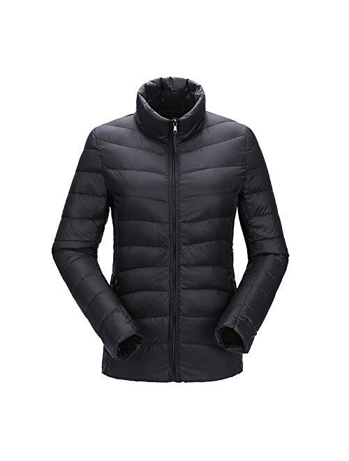 JJMG Women's Packabe Ultra Light Weight Down Coat Short Jacket Outwear Blazer