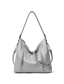 Women Genuine Leather Hobo Handbags Designer Top Handle Tote Large Purses Fashion Ladies Shoulder Bag