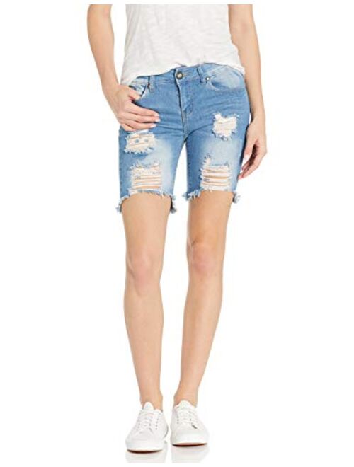 COVER GIRL Women's Jeans Juniors Denim Shorts Booty Bermuda Capri Mid Rise Basic Or Ripped